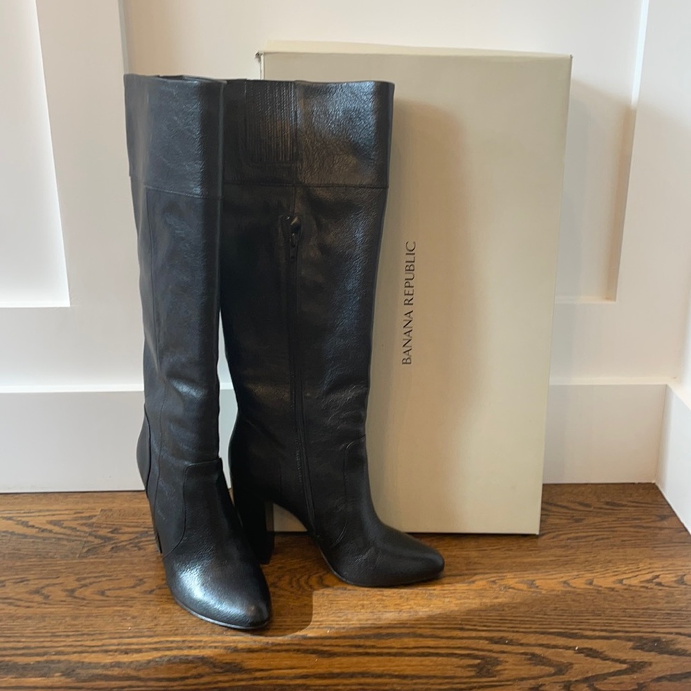 Banana Republic Knee High Boots. Heel is slightly over 4 inches